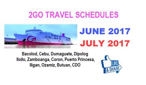 2Go Manila to Zamboanga Ferry Schedule & Fare .